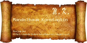 Mandelbaum Konstantin névjegykártya